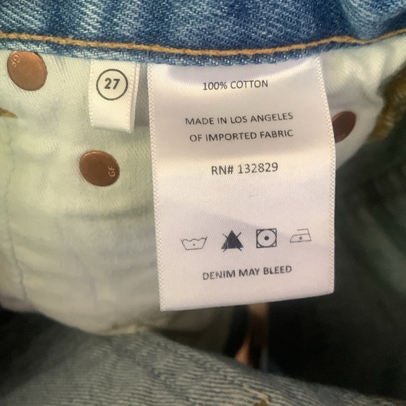 GRLFRND Button Fly Helena High Rise Cut-Off Denim Shorts In Newport Wash Sz 27 - Picture 7 of 7